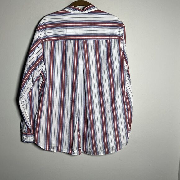 Grayson Shirt Women’s 4 Large Hero Button Up Red White Blue Striped Nautical - Picture 2 of 7